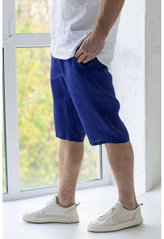 Men's Linen Shorts | Classic Long Cut Shorts