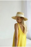 Sleeveless linen dress Midi V neck Slip dress 