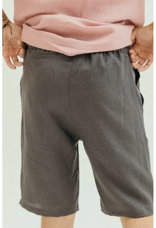 Drawstring Men's Linen Pants with Elastic Waist