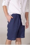 Drawstring Men's Linen Pants with Elastic Waist