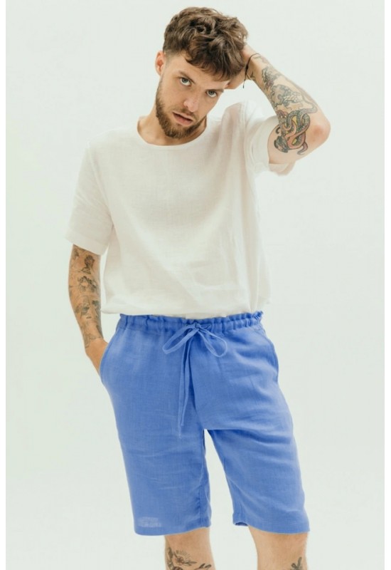 Drawstring Men's Linen Pants with Elastic Waist