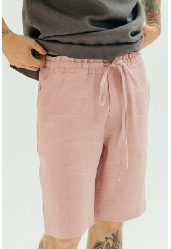 Drawstring Men's Linen Pants with Elastic Waist