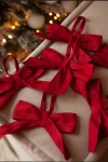  Linen Tree Bows for Christmas - Set of 6