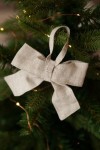  Linen Tree Bows for Christmas - Set of 6