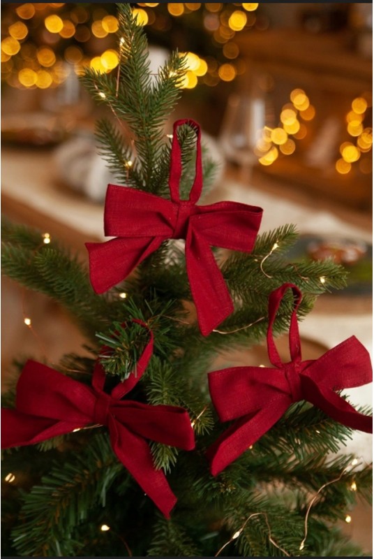  Linen Tree Bows - Set of 6