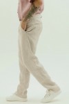 Men's Loose Fit Linen Pants with Button Closure