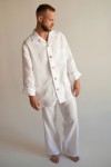 Men's Linen Pajama Set with Shirt and Pants