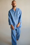 Men's Linen Pajama Set with Shirt and Pants