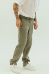 Men's Loose Fit Linen Pants with Button Closure
