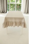 Ruffled Linen Tablecloth for Wedding and Dining