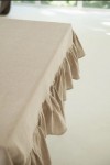 Ruffled Linen Tablecloth for Wedding and Dining