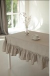 Ruffled Linen Tablecloth for Wedding and Dining