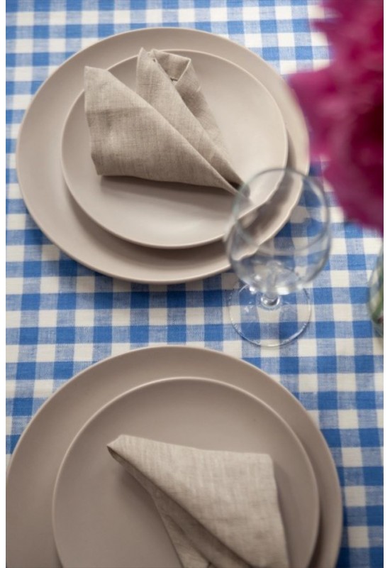 Waterproof Cotton Plaid Tablecloth - Checked Cover