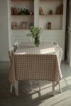 Waterproof Cotton Plaid Tablecloth - Checked Cover