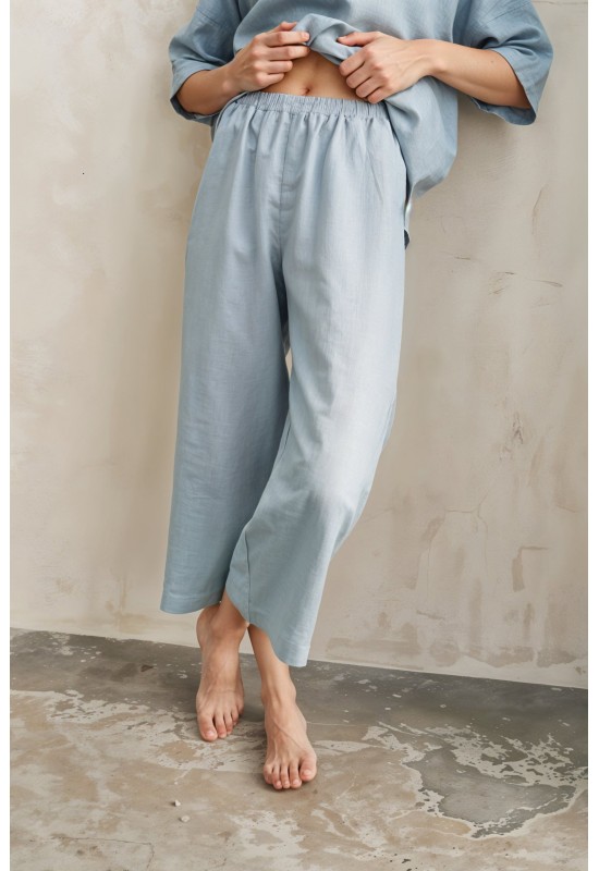 Linen 2-Piece Set: Loose T-Shirt and Pants
