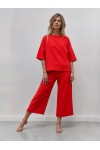 Linen 2-Piece Set: Loose T-Shirt and Pants