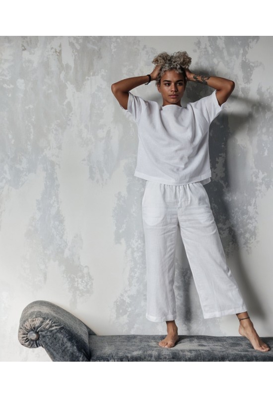 Linen 2-Piece Set: Loose T-Shirt and Pants