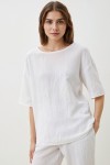 Muslin Top Short Sleeves - Loose Cotton Blouse 