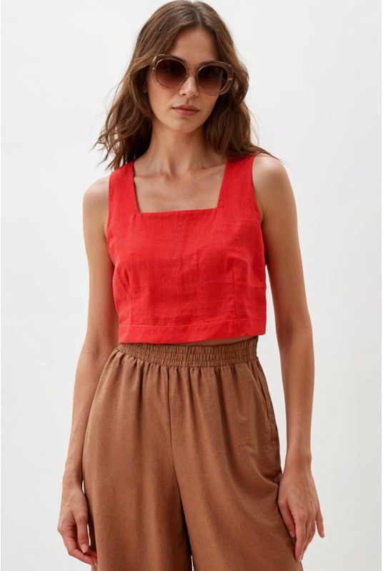 Linen crop top MORISSA in various colors