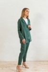 Collarless Linen Shirt for Women with Long Sleeves