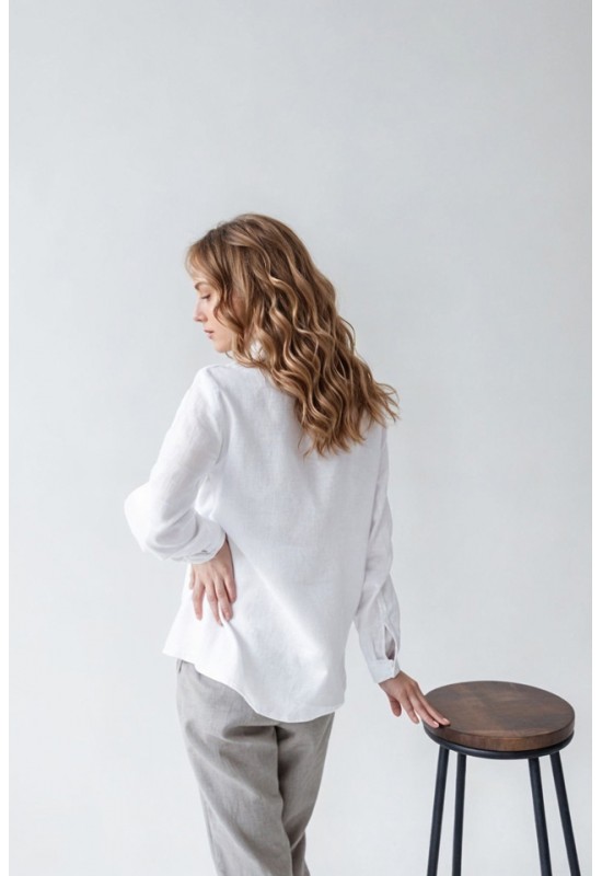 Linen Button-Down Blouse | Women's Tailored Shirt