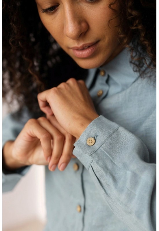 Linen Button-Down Blouse | Women's Tailored Shirt