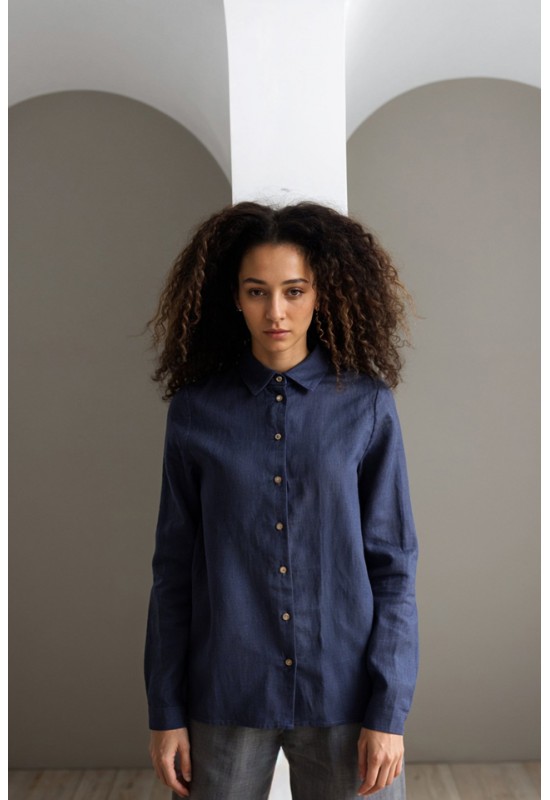 Linen Button-Down Blouse | Women's Tailored Shirt