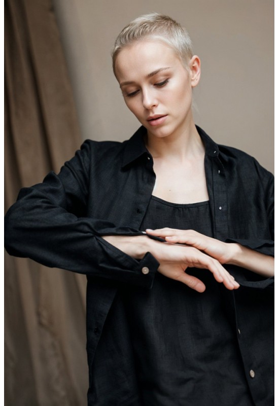 Linen Button-Down Blouse | Women's Tailored Shirt
