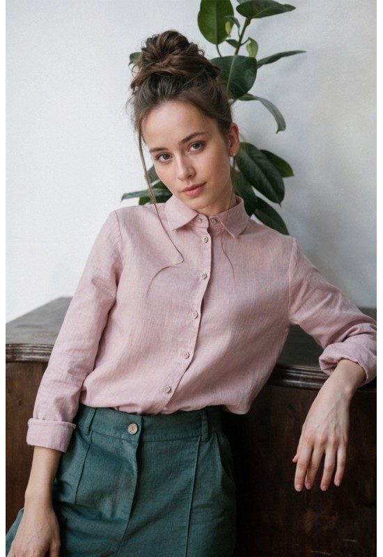 Linen Button-Down Blouse | Women's Tailored Shirt