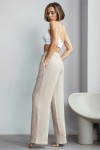 Cotton Gauze Muslin Pants: High Waist, Elastic 