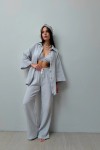 Cotton Gauze Muslin Pants: High Waist, Elastic 