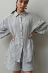 Long Sleeves Muslin Shirt : Crinkle Cotton Blouse
