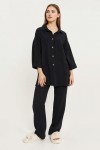 Long Sleeves Muslin Shirt : Crinkle Cotton Blouse