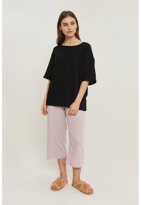 Muslin Top Short Sleeves - Loose Cotton Blouse 