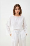 Cotton Gauze muslin crop top with Long sleeves 