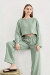Cotton Gauze muslin crop top with Long sleeves 