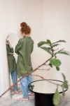 Linen Long Shirt - Asymmetrical Cut, Lond Sleeves 