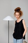 Linen Simple Tank Top - Sleeveless Loose Blouse