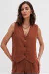  Linen Vest Top | High-Quality Waistcoat with Buttons
