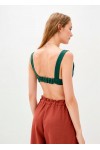 Sleeveless linen crop top Bralette 