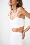 Linen crop top with spaghetti straps