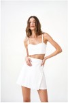 Linen crop top with spaghetti straps