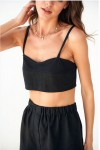 Linen crop top with spaghetti straps