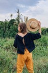 Linen top Tie back blouse 