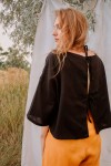 Linen top Tie back blouse 