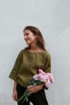 Linen top Tie back blouse 