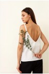 Sleeveless linen strap top in various colors