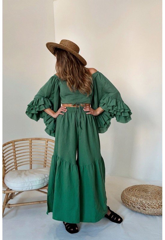 Muslin loose pants and top Cotton set for women 