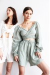 Muslin crop top Wrap or tied blouse 