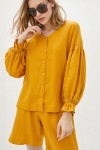 Linen blouse with Puffy long sleeves 
